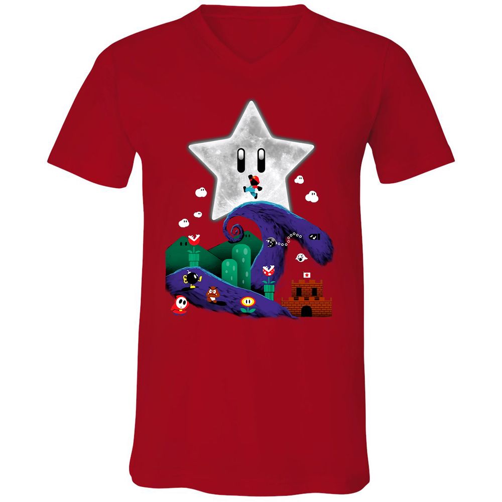 Unisex V-Neck T-Shirt - 9T996MRG - Red - 3