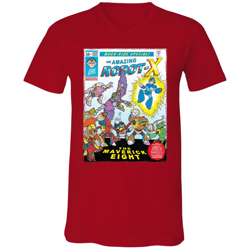 Unisex V-Neck T-Shirt - 6KNQZDAD - Red - 3