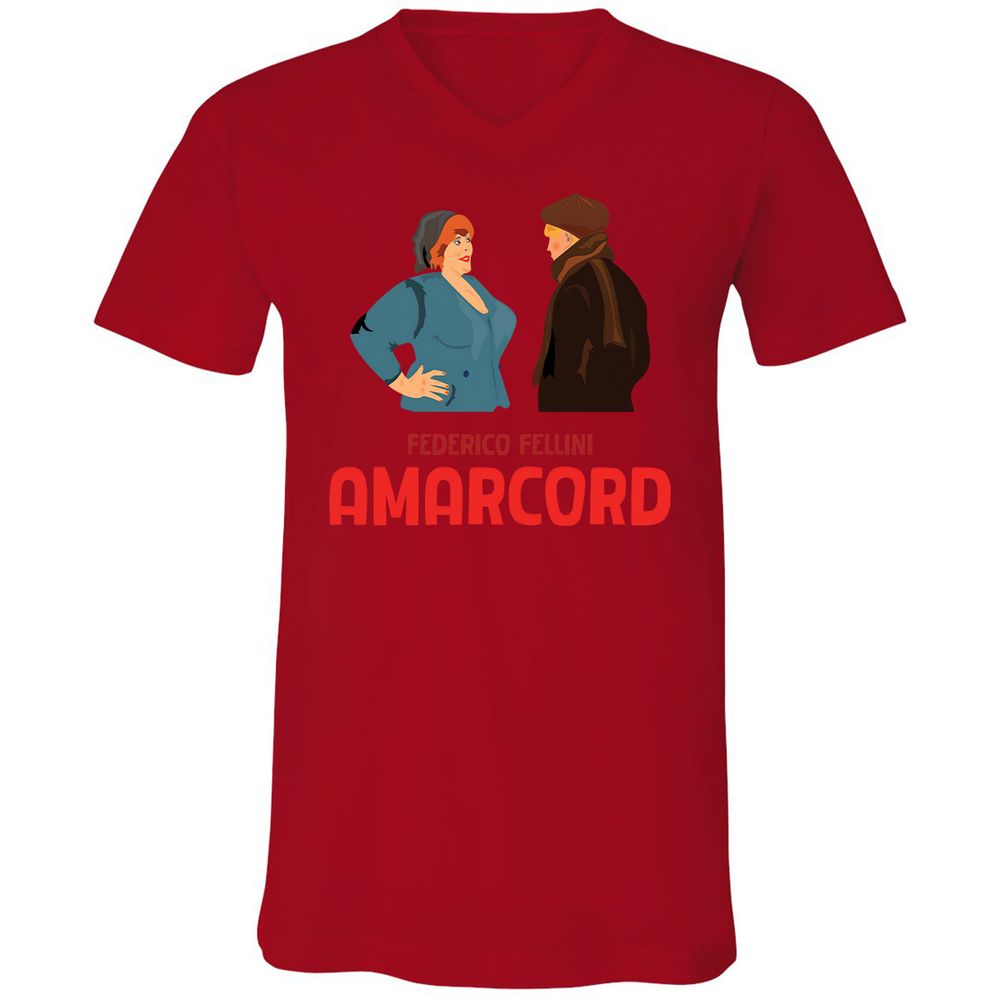 Unisex V-Neck T-Shirt - 8LEK6G9T - Red - 3