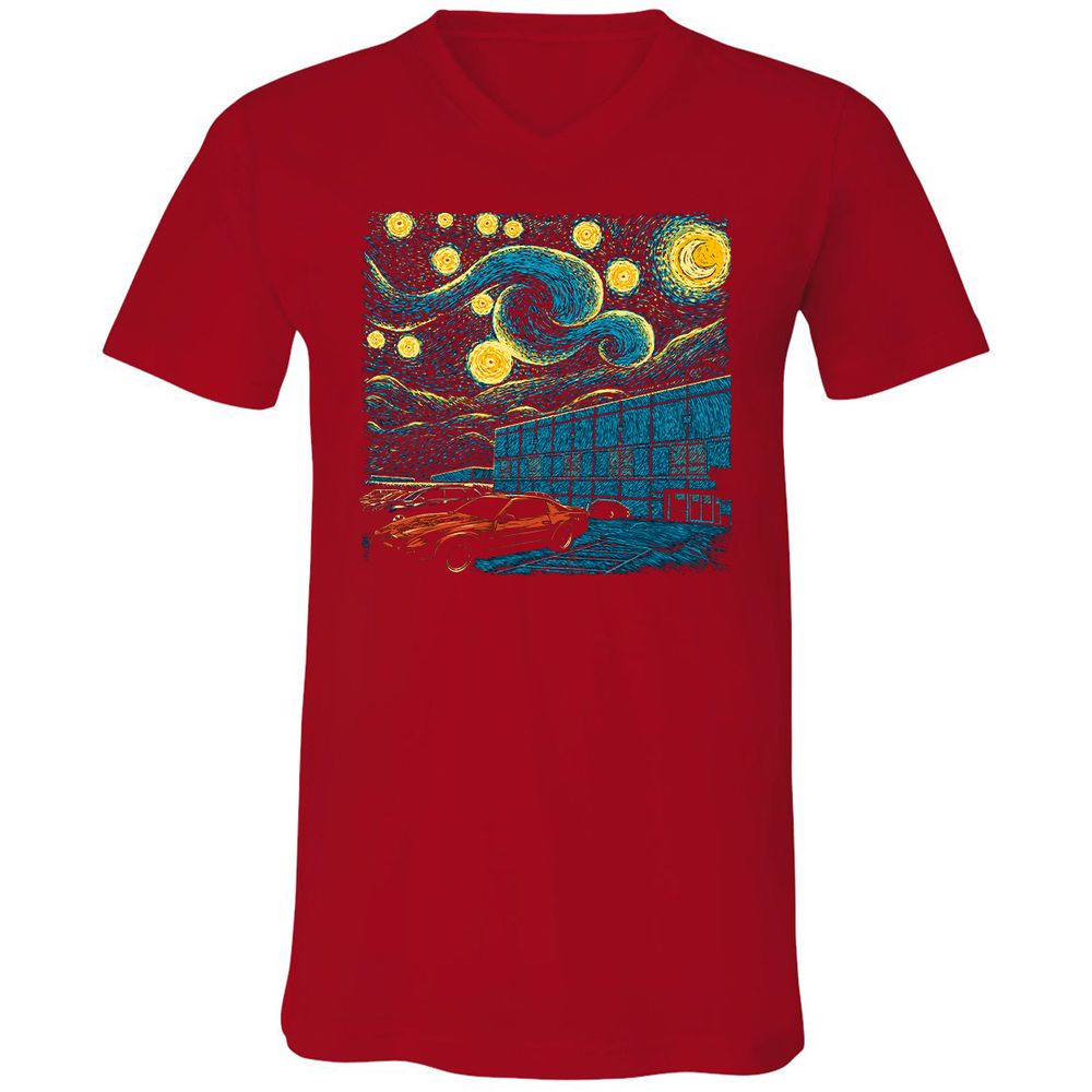 Unisex V-Neck T-Shirt - DWJ2SALT - Red - 3