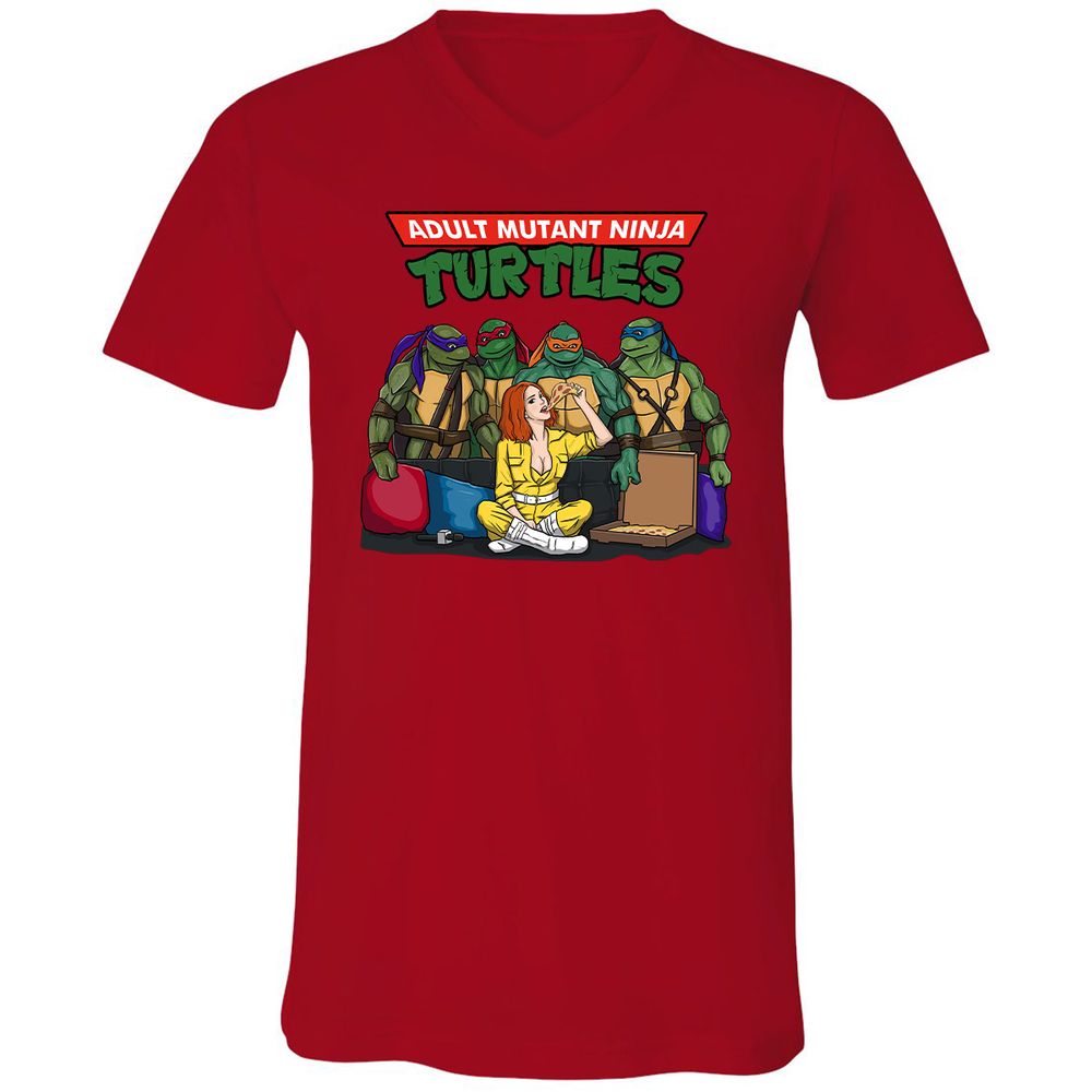 Unisex V-Neck T-Shirt - FBJ6BTTV - Red - 3