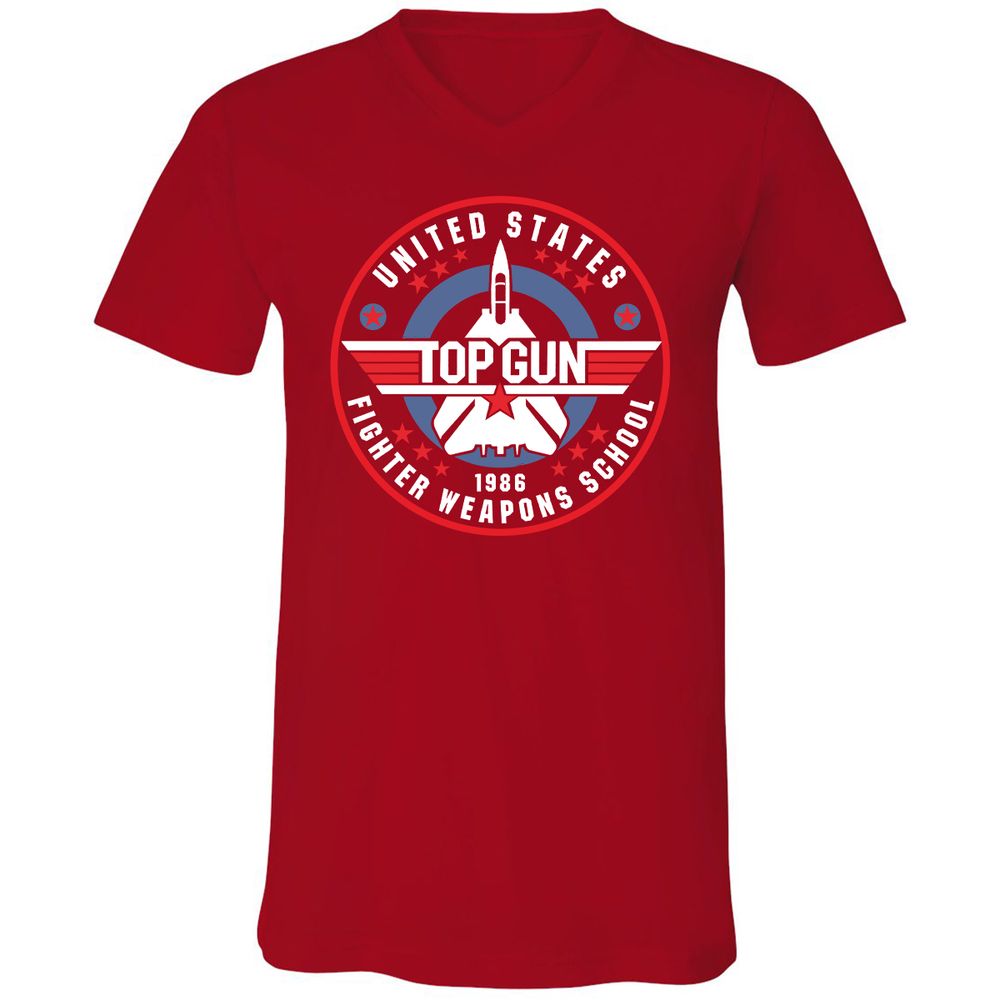 Unisex V-Neck T-Shirt - 194BU7W5 - Red - 3