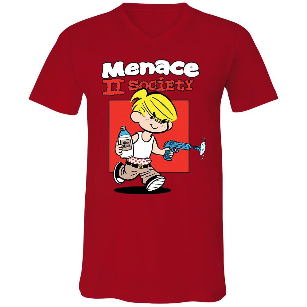 Unisex V-Neck T-Shirt - TXYDXW3Z - Red - 3