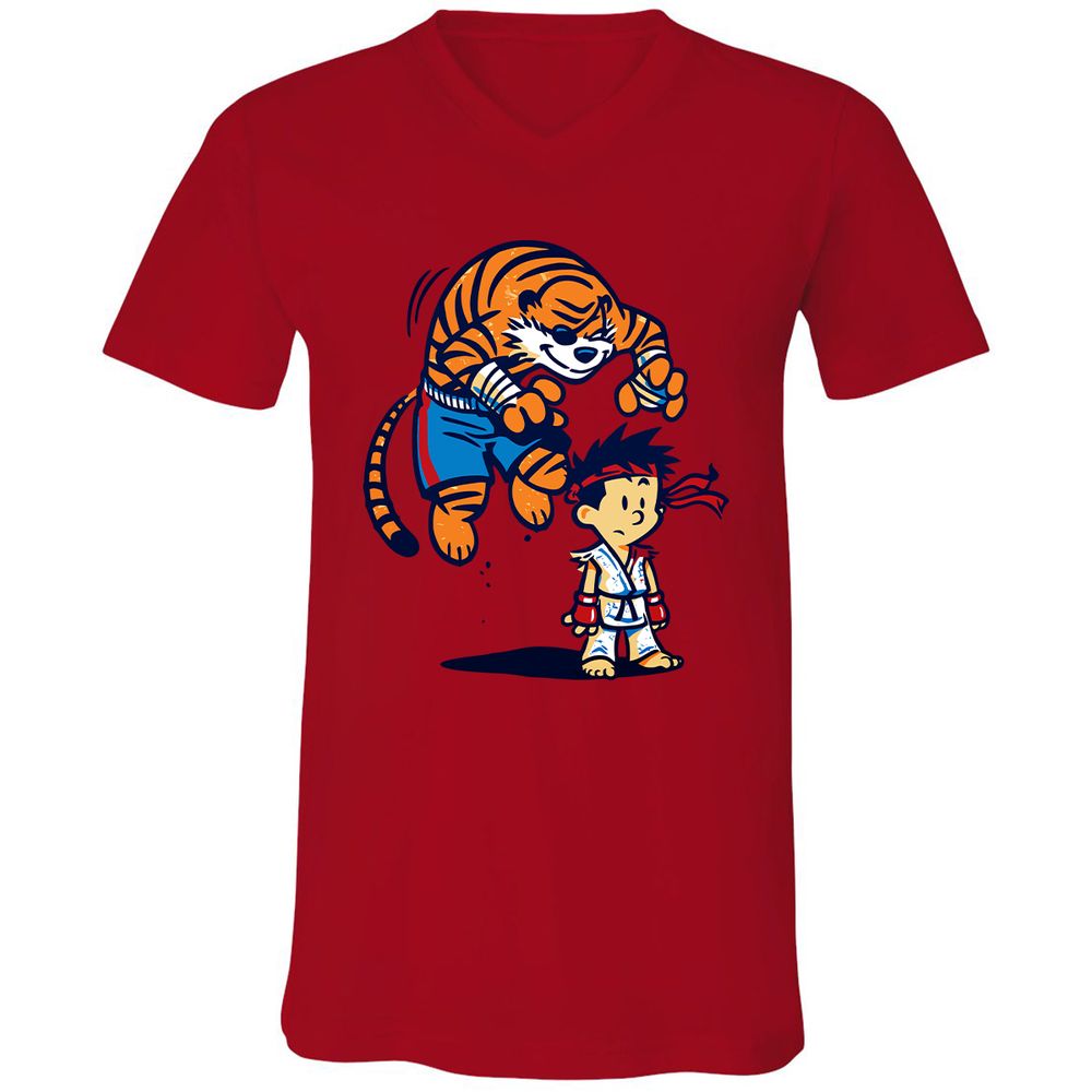 Unisex V-Neck T-Shirt - 673WXYNT - Red - 3