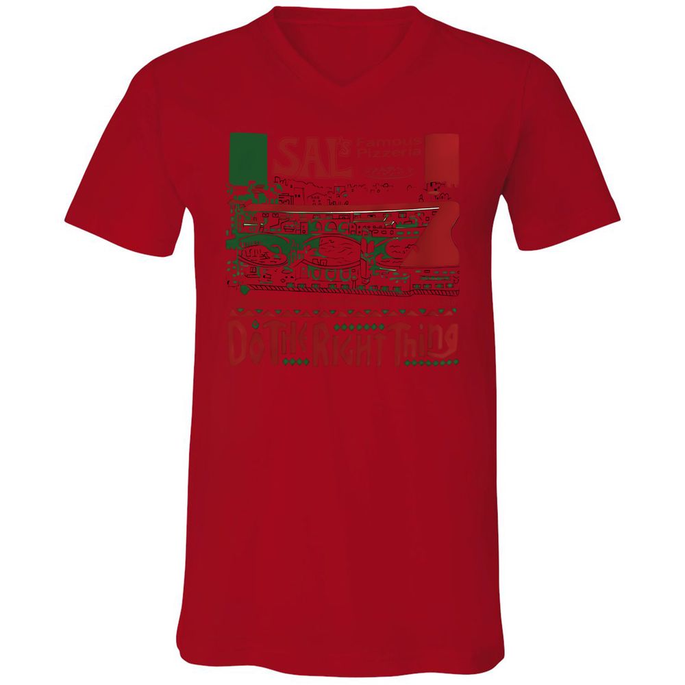 Unisex V-Neck T-Shirt - L24HGJHQ - Red - 3