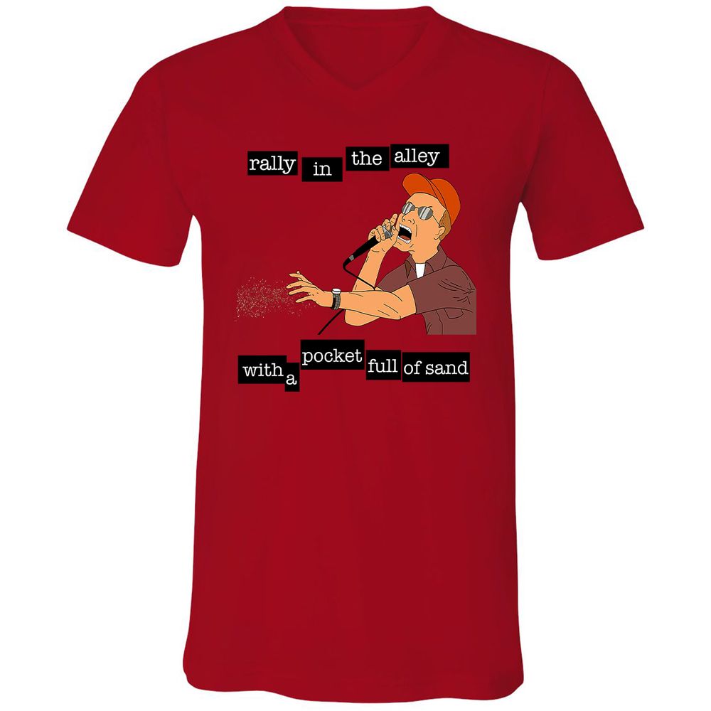 Unisex V-Neck T-Shirt - HADNDM8E - Red - 3