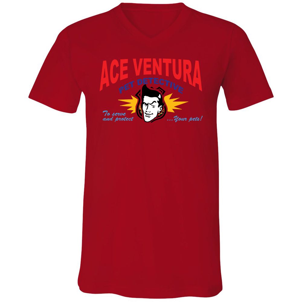 Unisex V-Neck T-Shirt - SJ34DX1Z - Red - 3