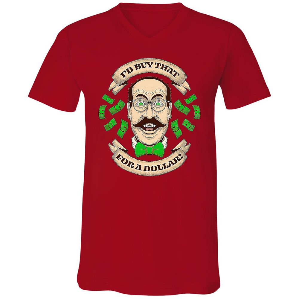 Unisex V-Neck T-Shirt - P1CV6JLN - Red - 3