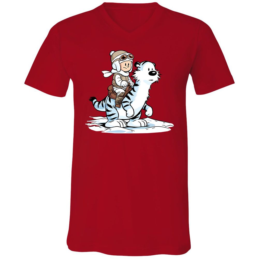 Unisex V-Neck T-Shirt - N8QLFK5G - Red - 3