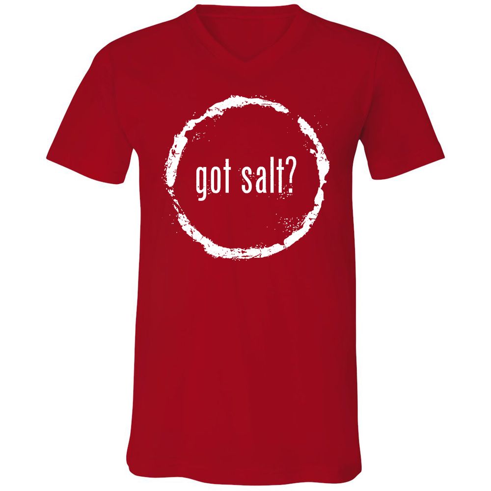 Unisex V-Neck T-Shirt - CAQLBXHW - Red - 3