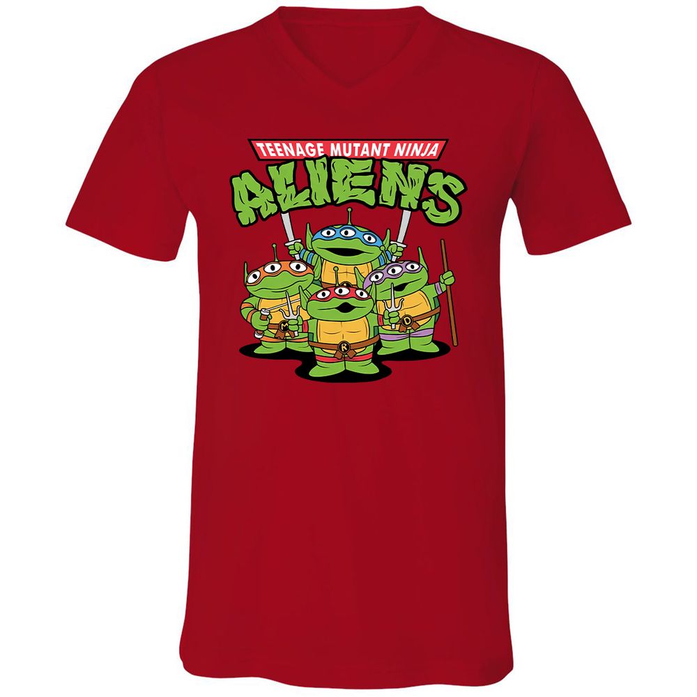 Unisex V-Neck T-Shirt - TXR8S7K4 - Red - 3