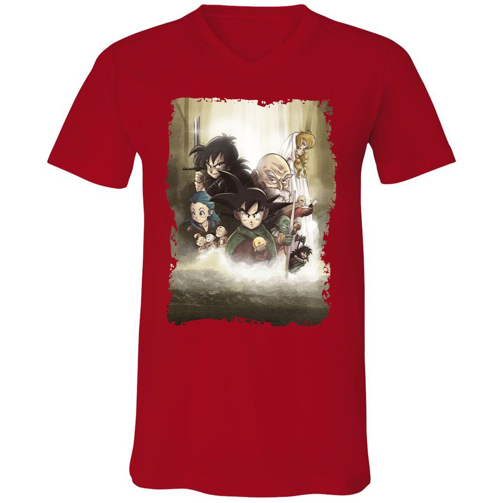 Unisex V-Neck T-Shirt - ZNUUR6J7 - Red - 3