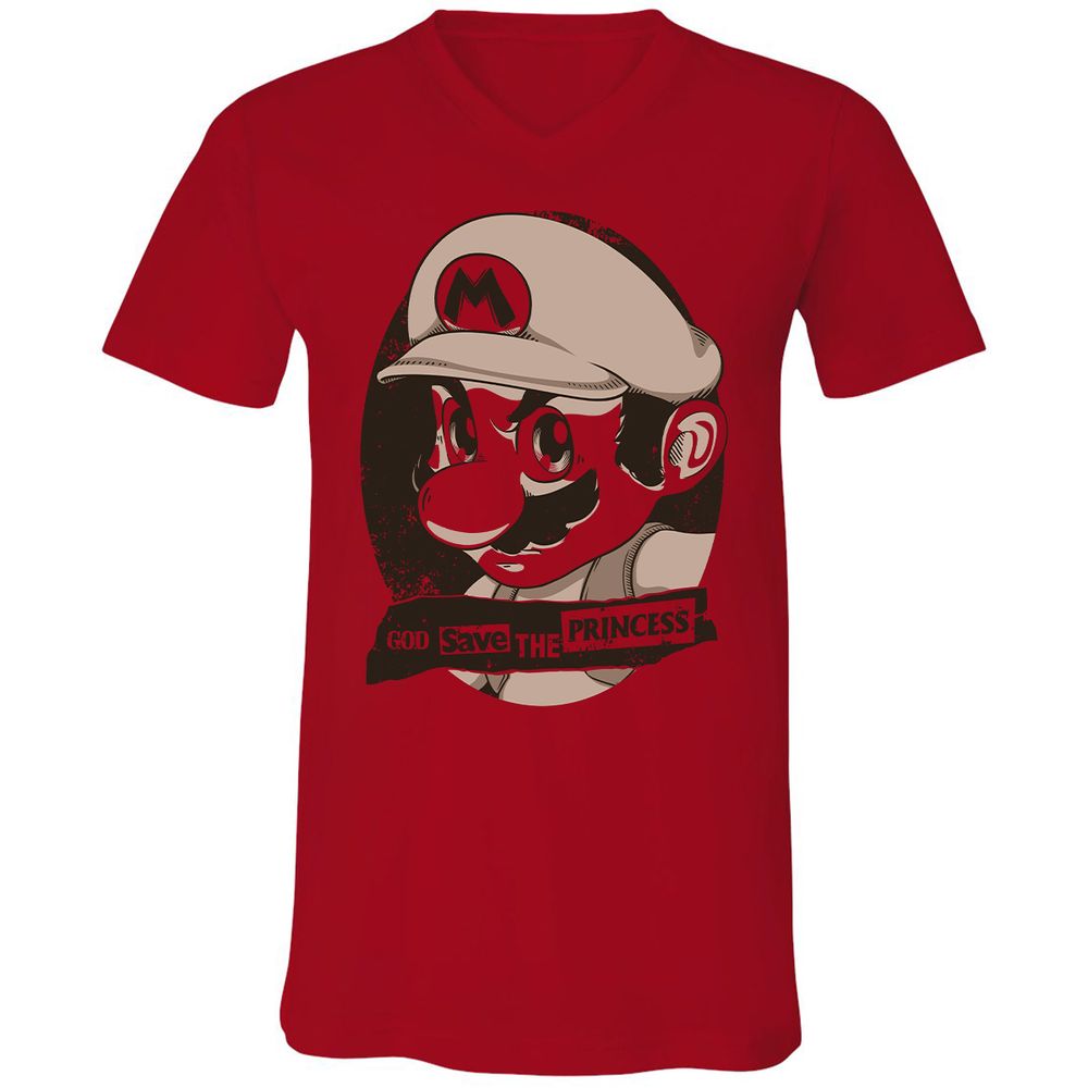 Unisex V-Neck T-Shirt - 8YQNG3G3 - Red - 3