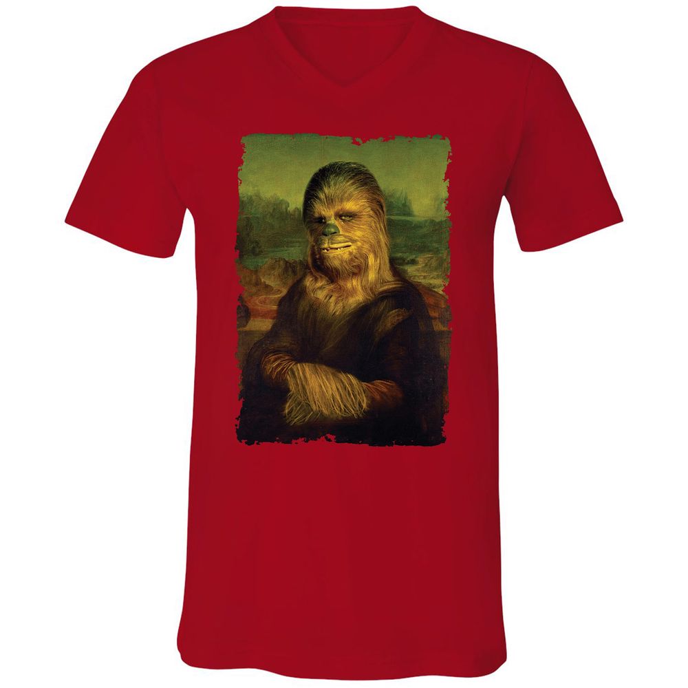 Unisex V-Neck T-Shirt - 49V8AQL4 - Red - 3