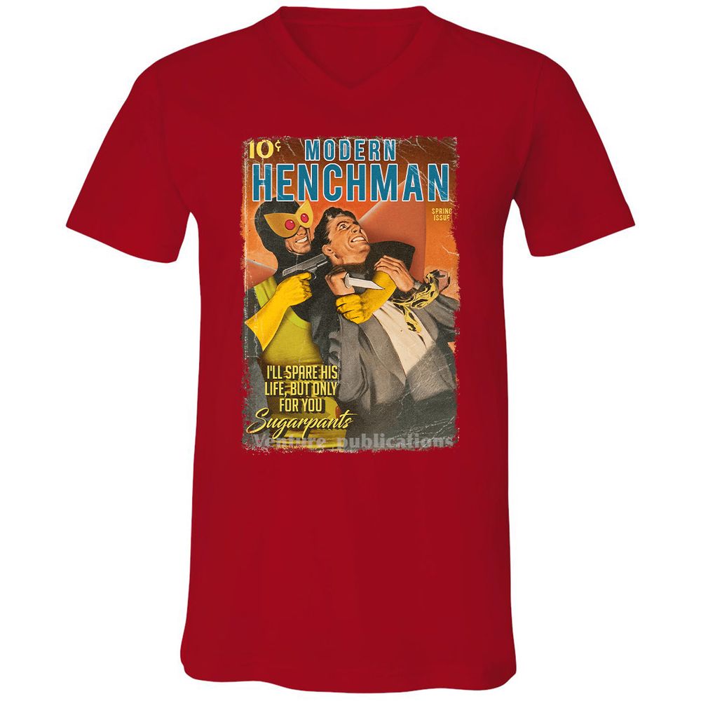 Unisex V-Neck T-Shirt - 4W1MSJ9J - Red - 3