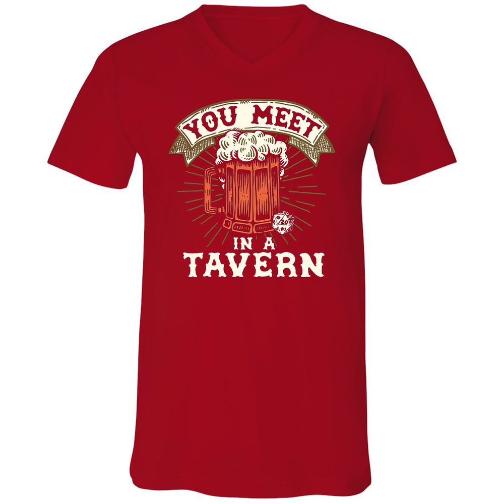 Unisex V-Neck T-Shirt - 8H1WBFBS - Red - 3