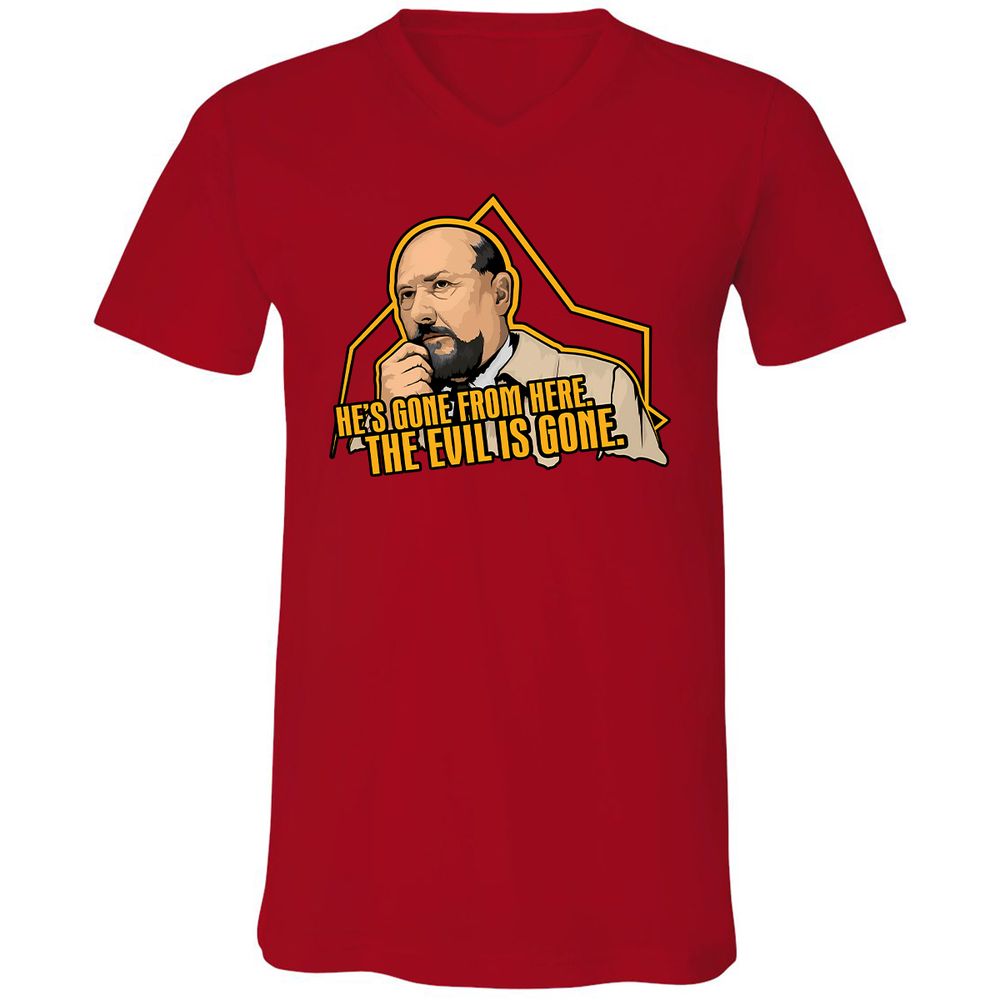 Unisex V-Neck T-Shirt - NWCRCUKM - Red - 3