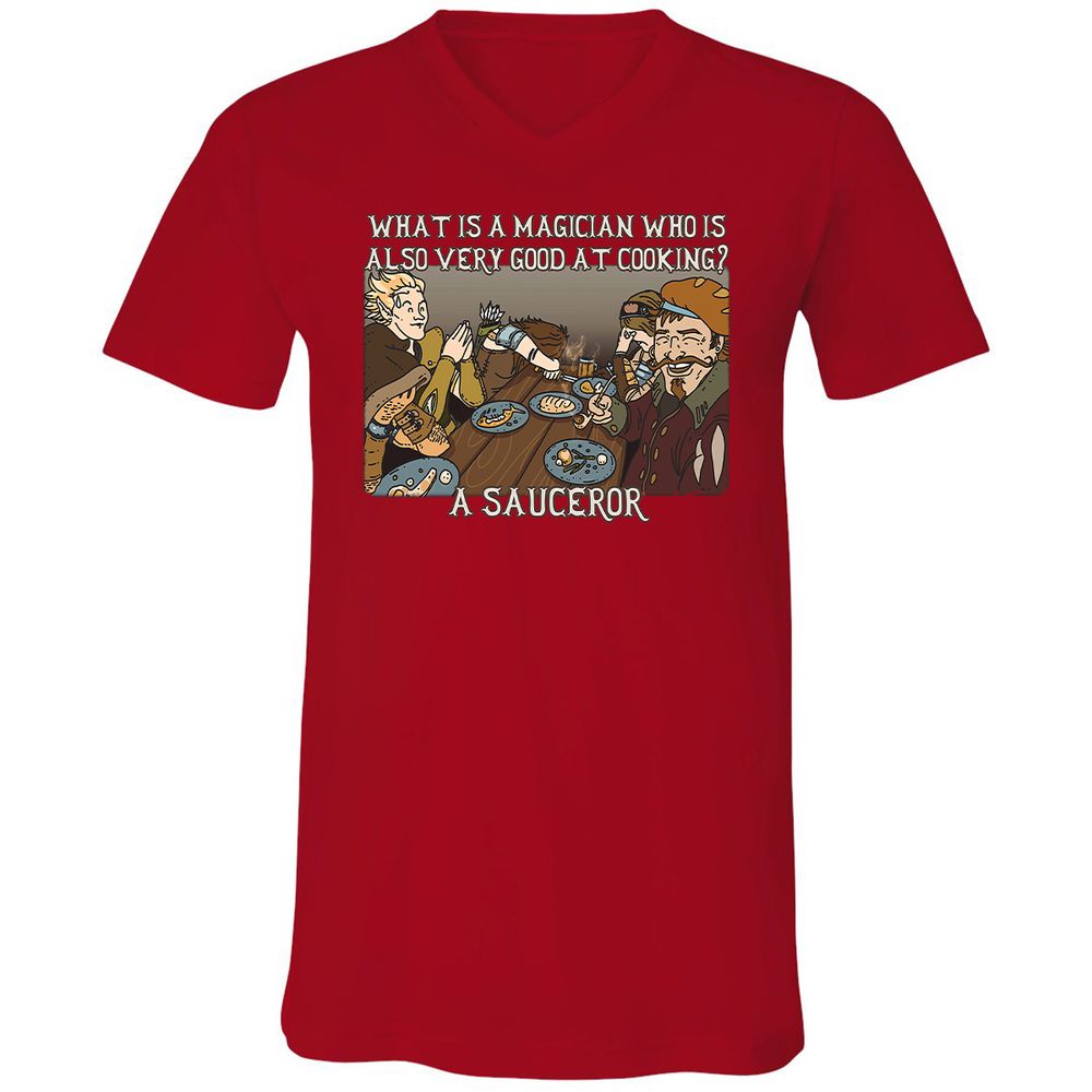 Unisex V-Neck T-Shirt - 2A3R7WQ6 - Red - 3