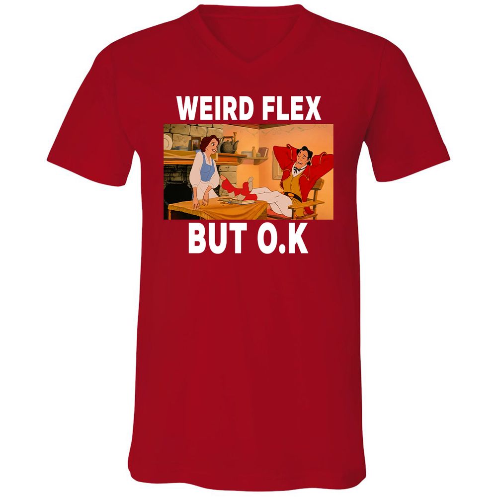 Unisex V-Neck T-Shirt - NL6KW4KF - Red - 3