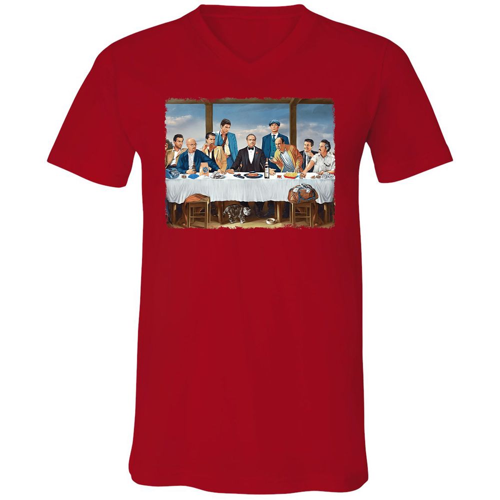 Unisex V-Neck T-Shirt - F6Y2ZLEL - Red - 3