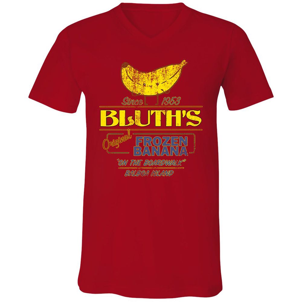 Unisex V-Neck T-Shirt - Q3KVS9Z6 - Red - 3