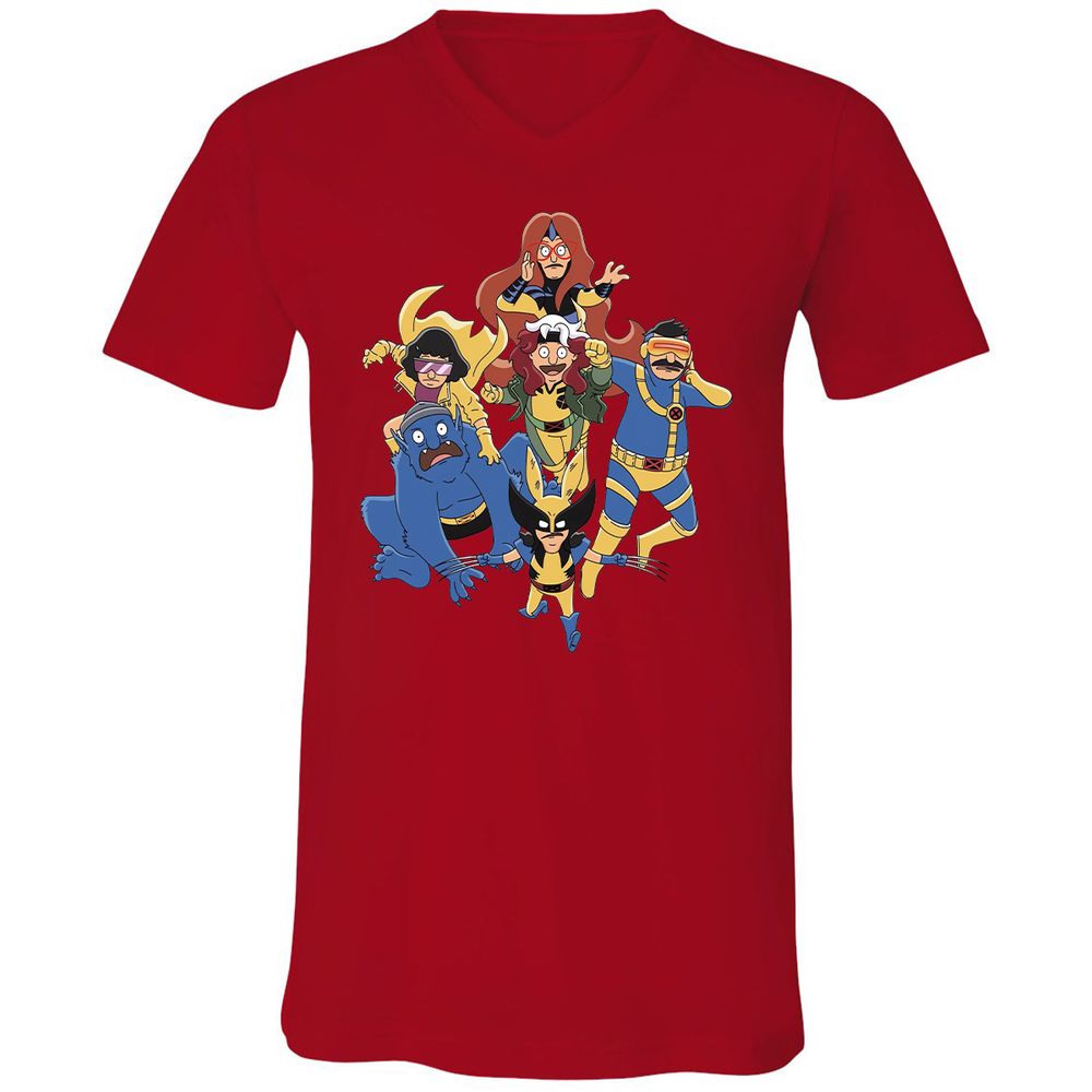 Unisex V-Neck T-Shirt - 7776BKPA - Red - 3