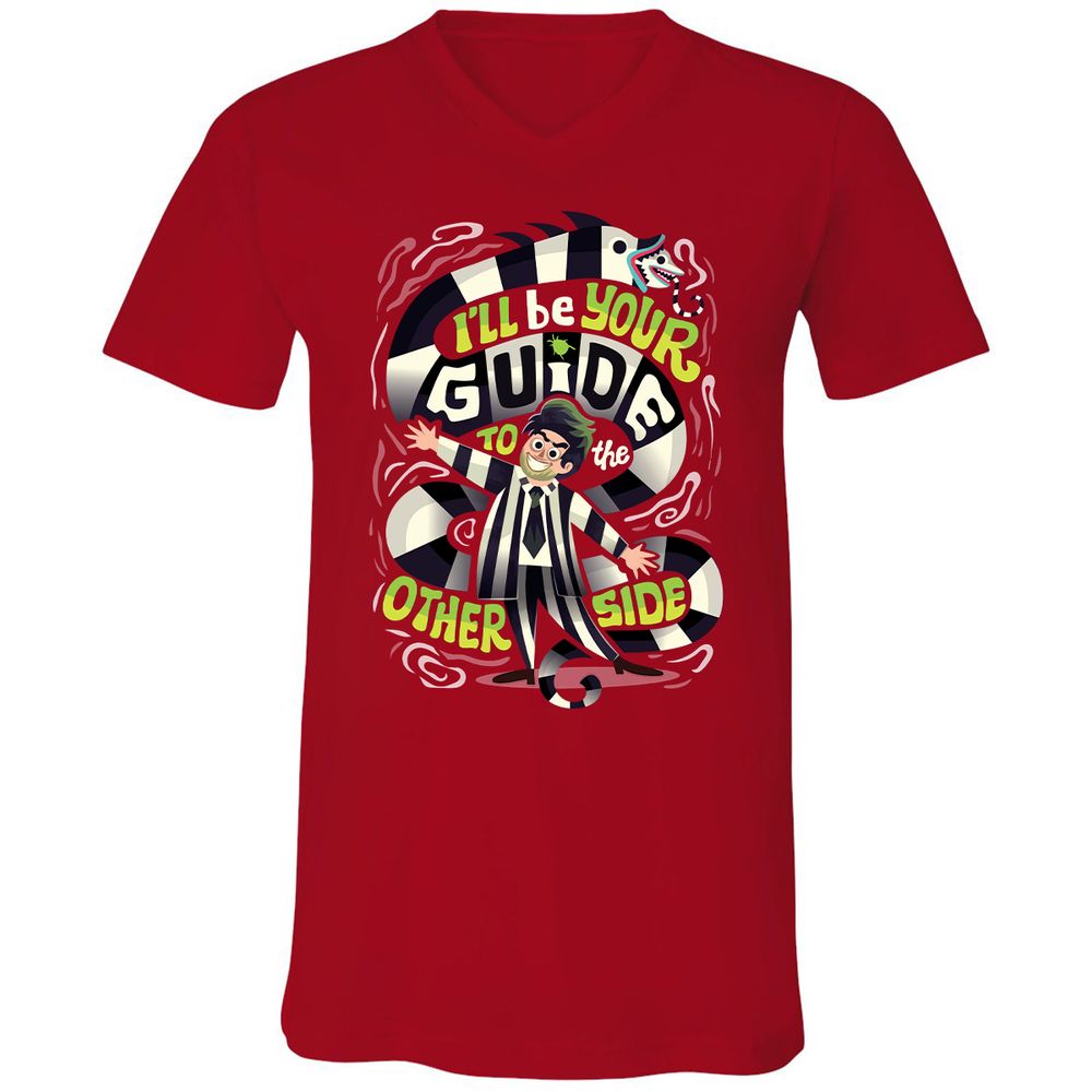 Unisex V-Neck T-Shirt - 6GJ9297V - Red - 3