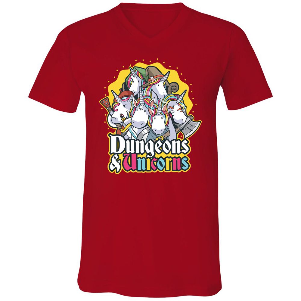 Unisex V-Neck T-Shirt - 3MB6DTY4 - Red - 3