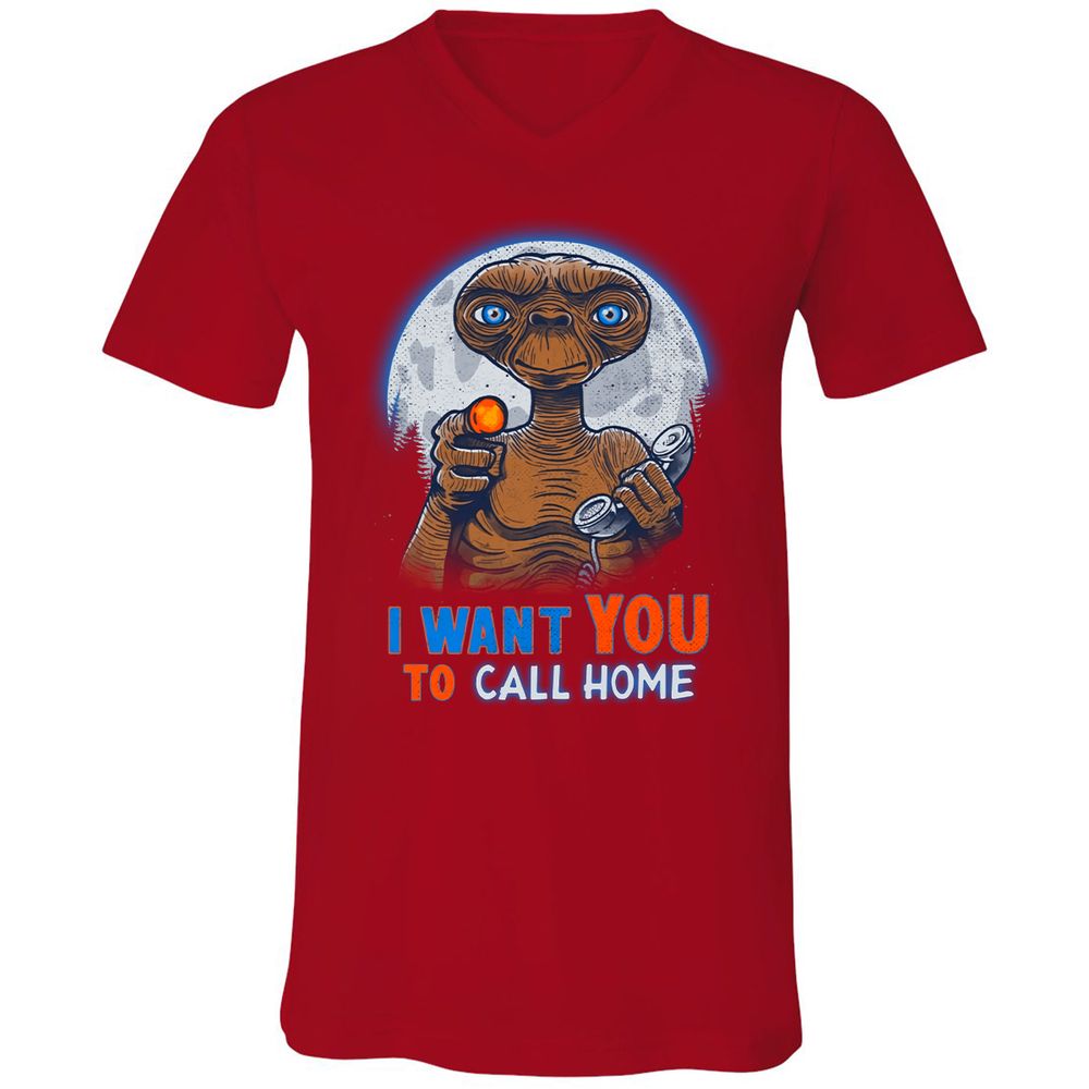 Unisex V-Neck T-Shirt - T2XW14X6 - Red - 3