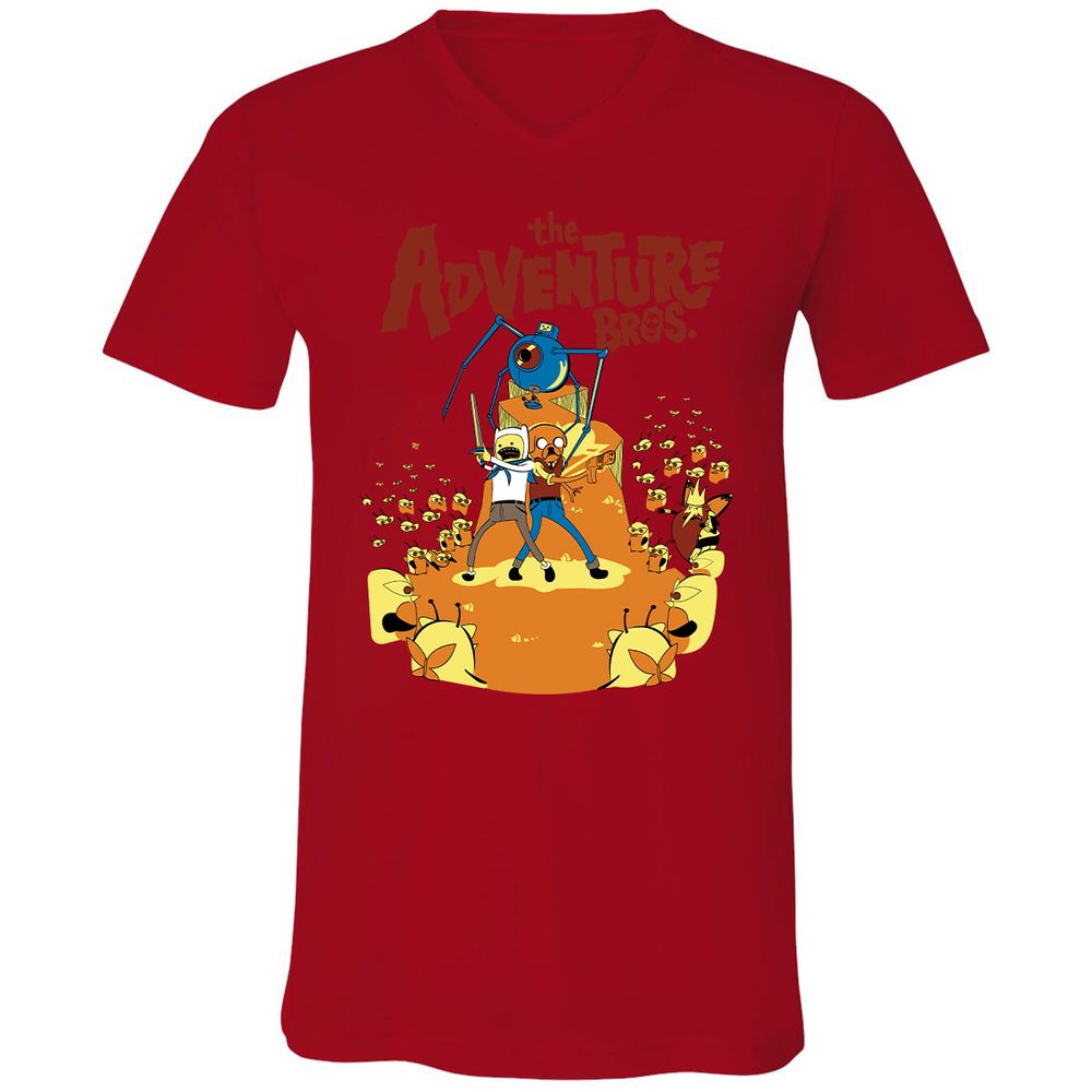 Unisex V-Neck T-Shirt - 6MTN8LAS - Red - 3
