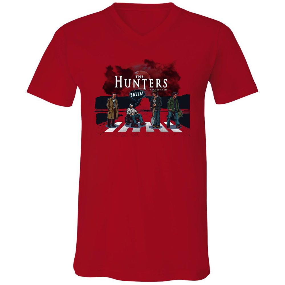 Unisex V-Neck T-Shirt - YZP69E7J - Red - 3