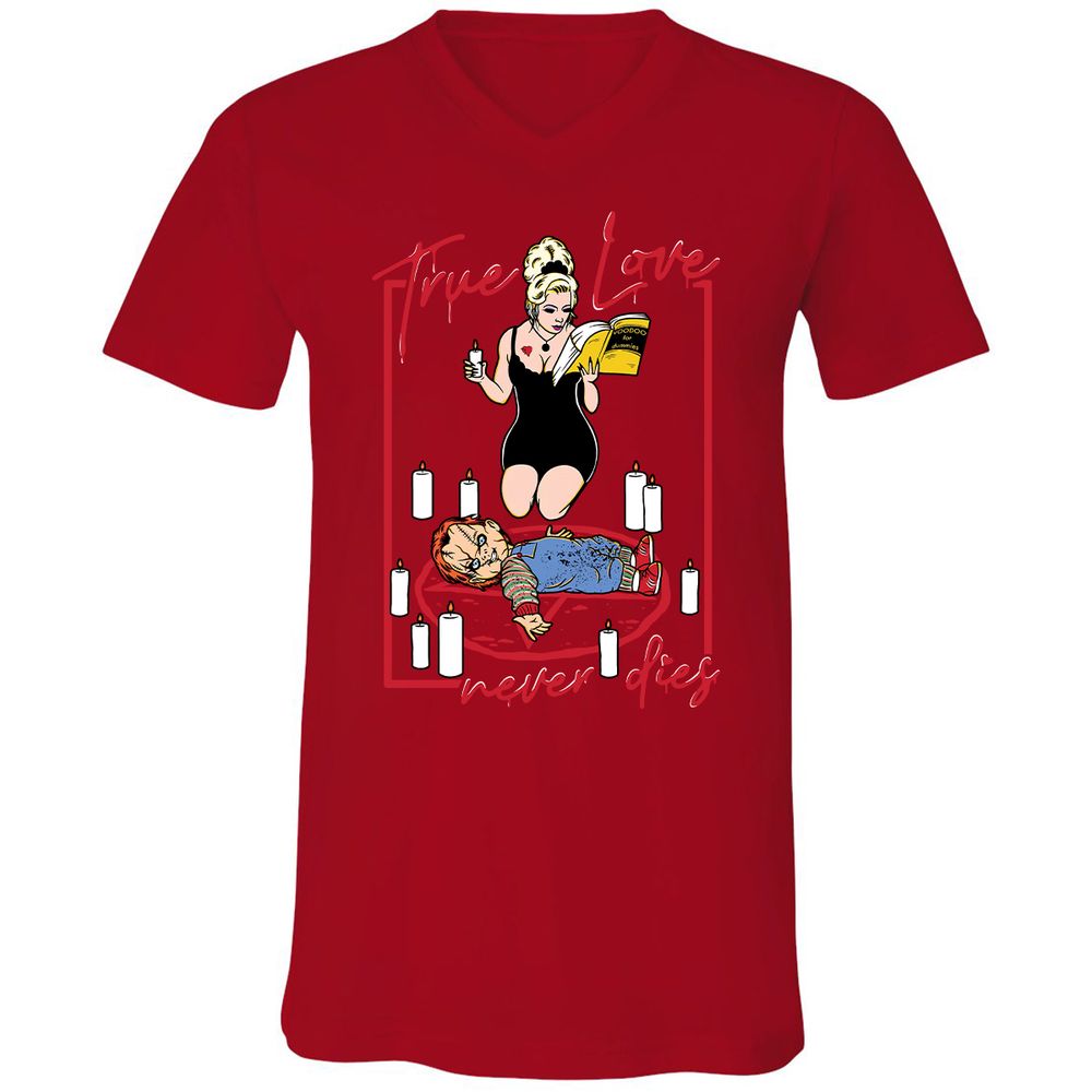 Unisex V-Neck T-Shirt - 2KHUJW56 - Red - 3