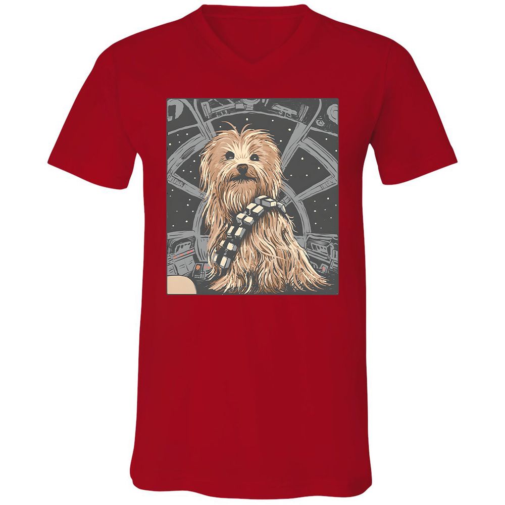 Unisex V-Neck T-Shirt - 5B4SERCY - Red - 3