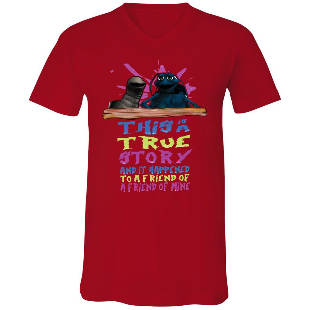Unisex V-Neck T-Shirt - 7TCR9JVV - Red - 3