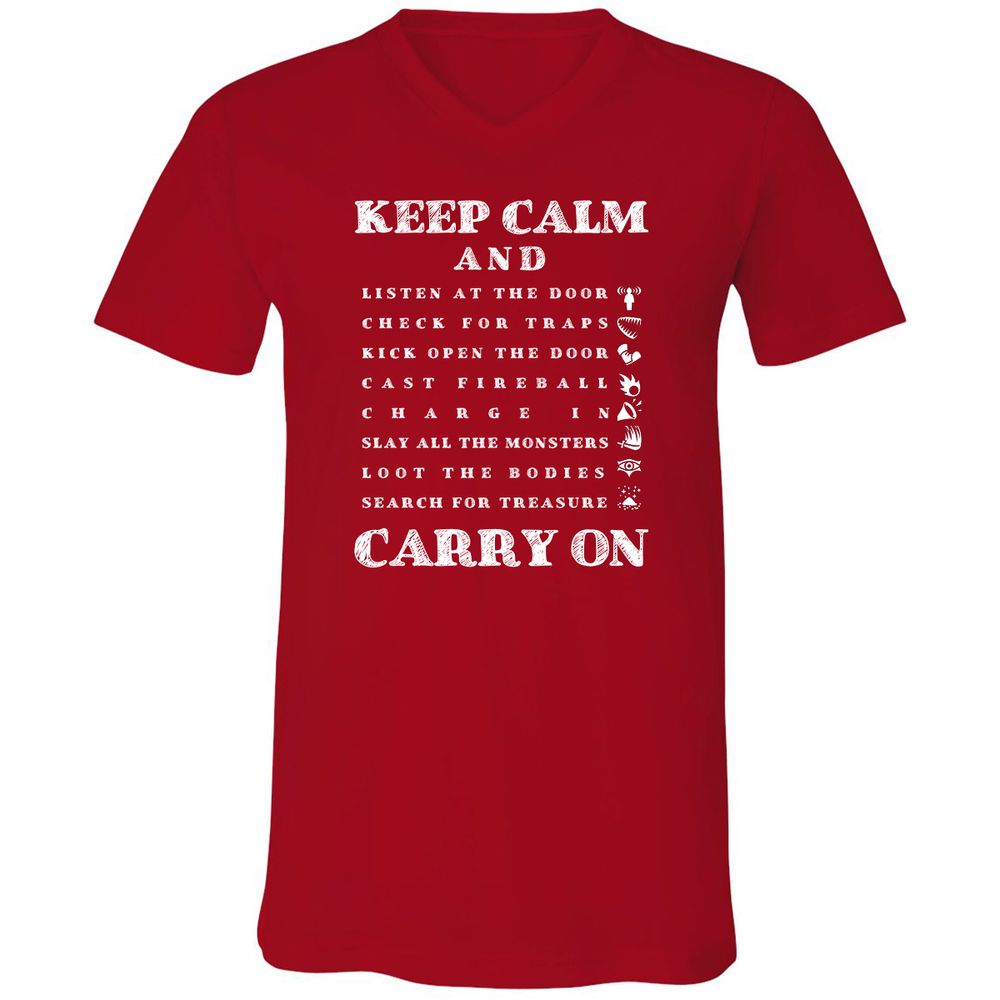 Unisex V-Neck T-Shirt - ZYDH2HSP - Red - 3