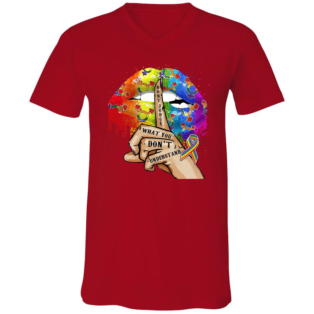 Unisex V-Neck T-Shirt - 5KLQ7T4Z - Red - 3
