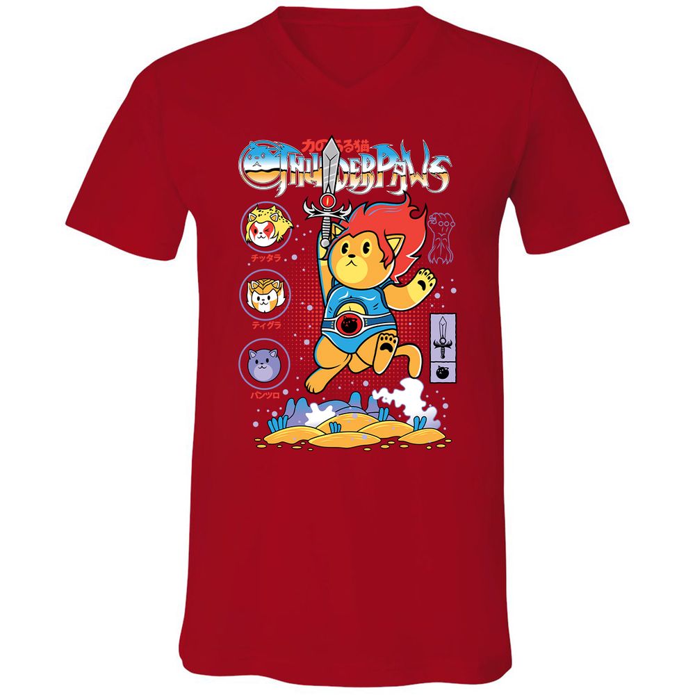 Unisex V-Neck T-Shirt - KFGYZAA2 - Red - 3