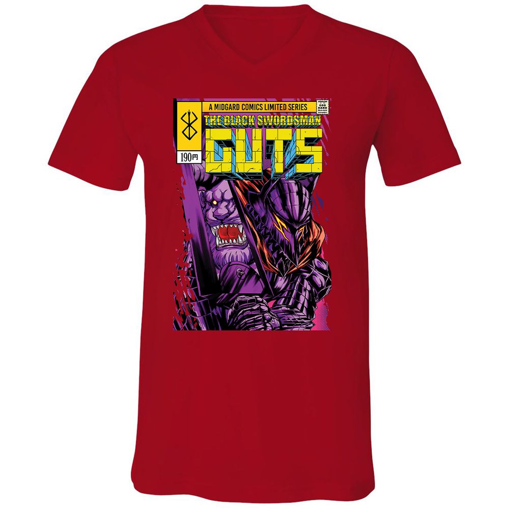 Unisex V-Neck T-Shirt - XUBMNVYS - Red - 3