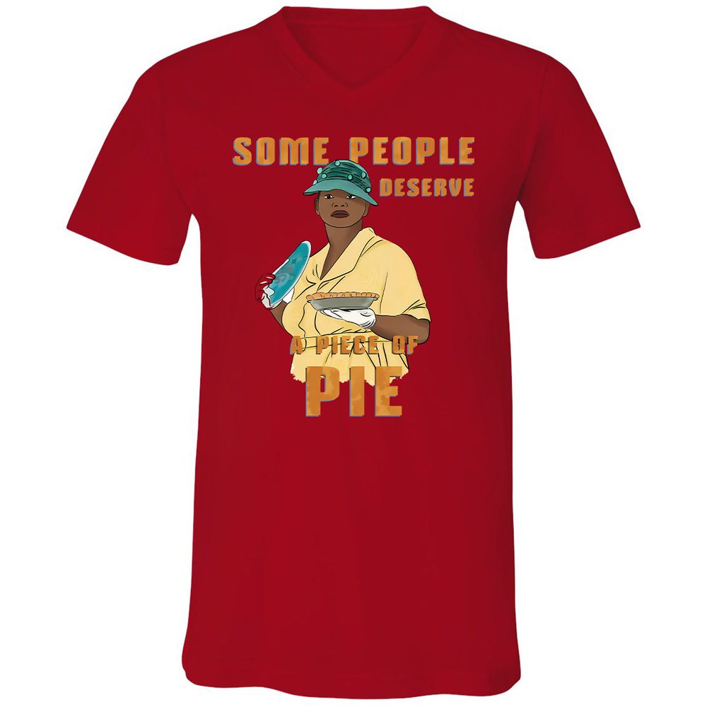 Unisex V-Neck T-Shirt - BX4E7P5U - Red - 3