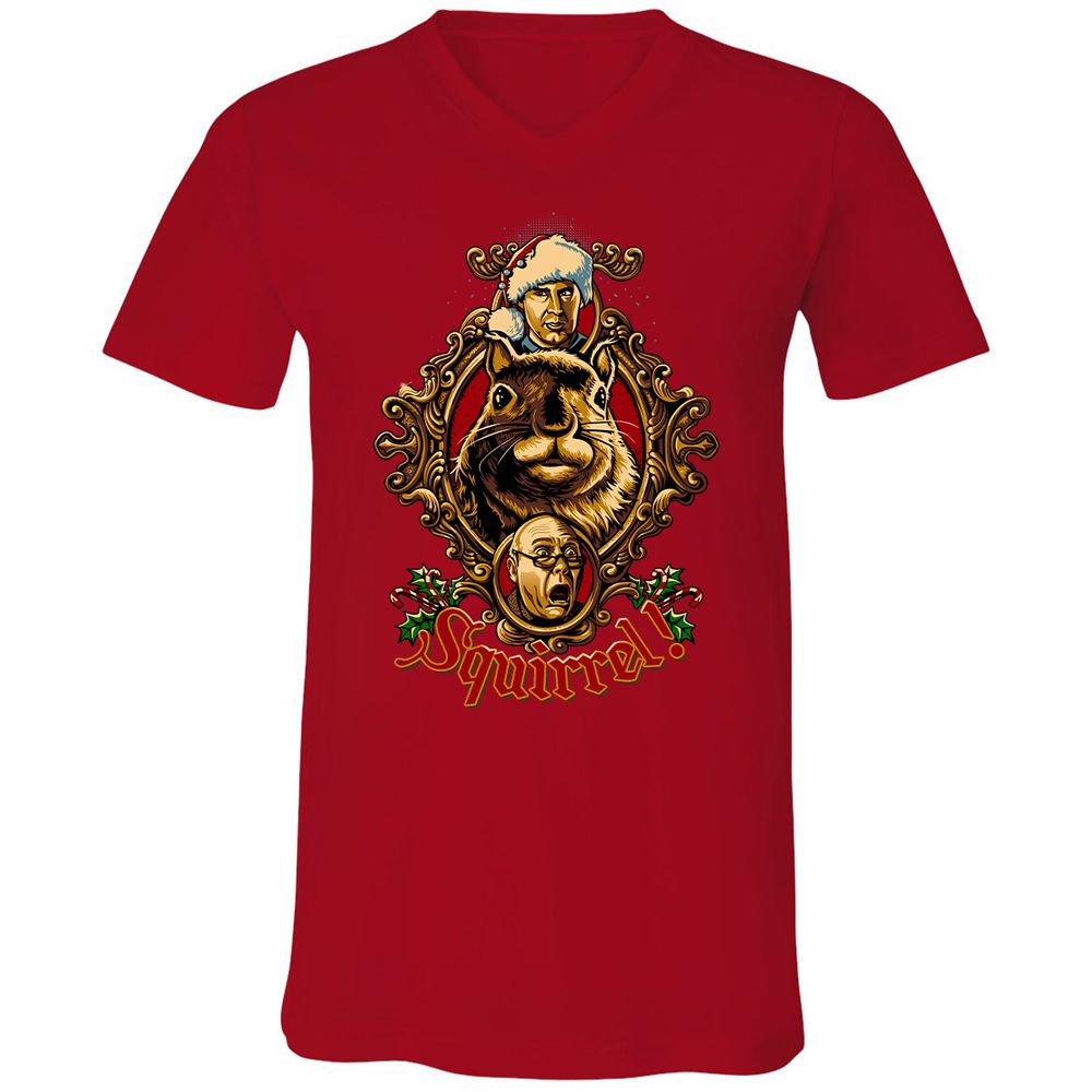 Unisex V-Neck T-Shirt - 2XASG4Y5 - Red - 3