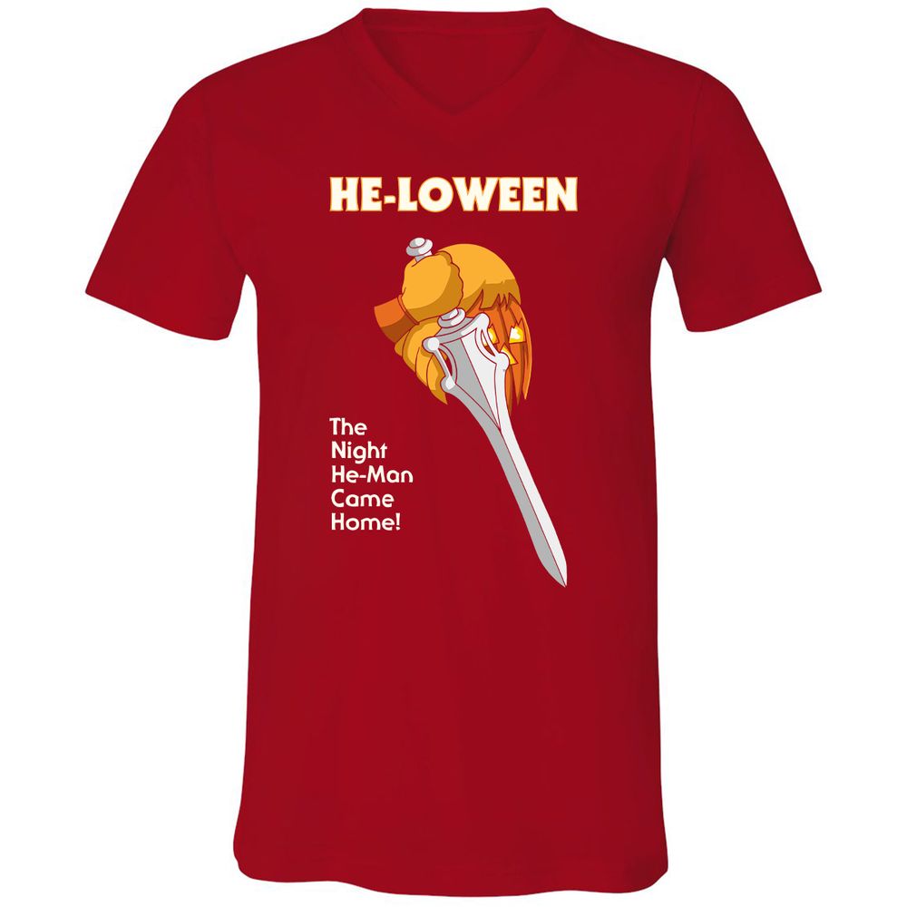 Unisex V-Neck T-Shirt - GFL7HXJN - Red - 3