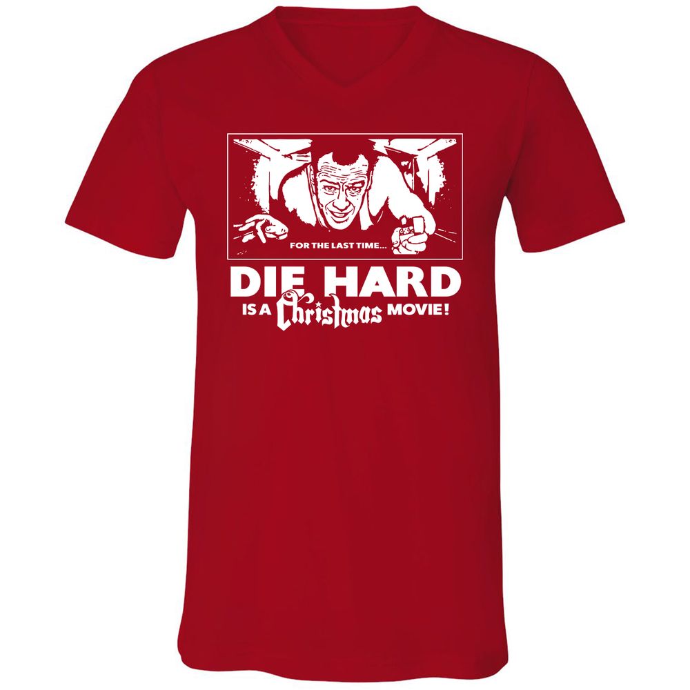 Unisex V-Neck T-Shirt - HDZBUXF8 - Red - 3