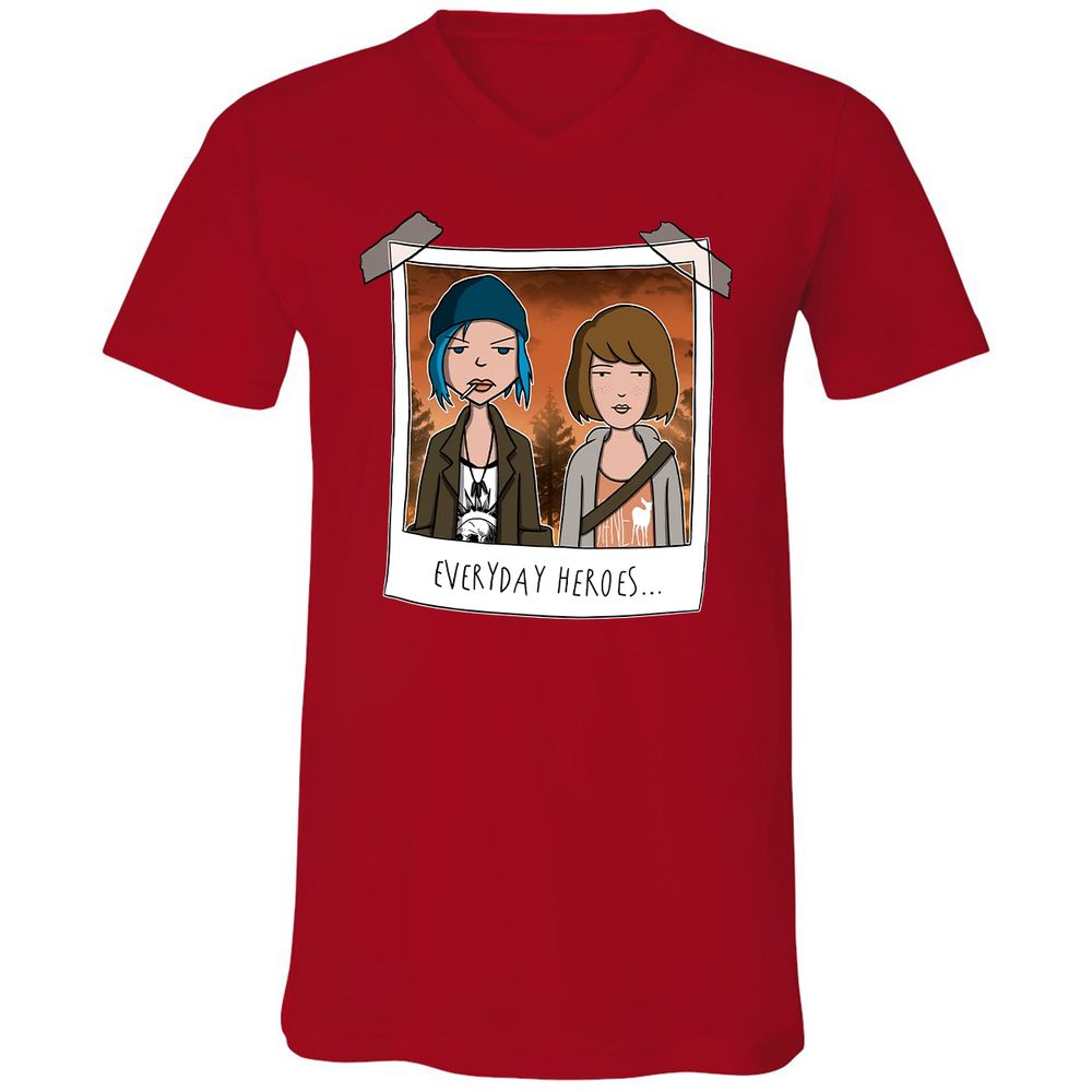 Unisex V-Neck T-Shirt - 153JYP8S - Red - 3