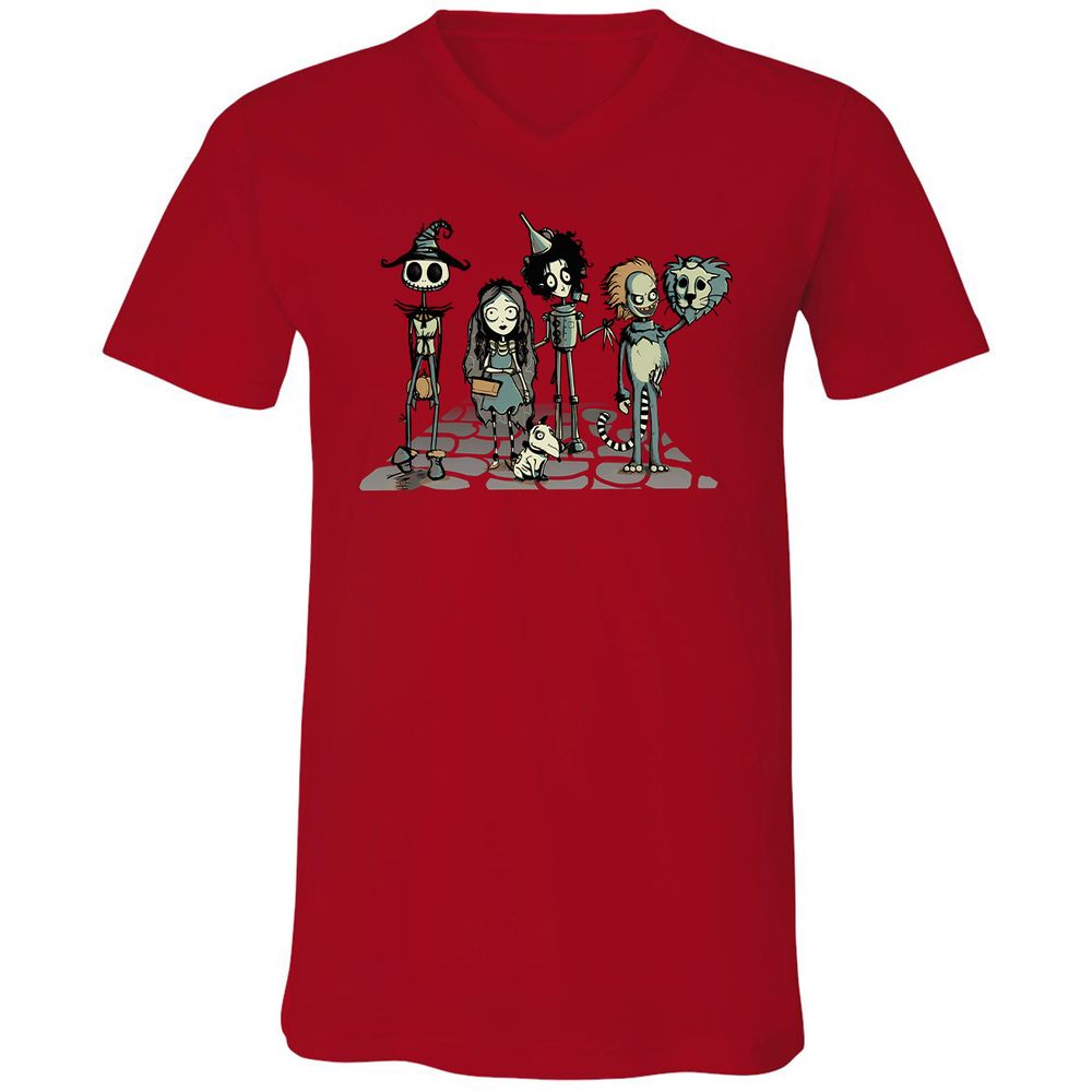 Unisex V-Neck T-Shirt - 99RSBFTE - Red - 3