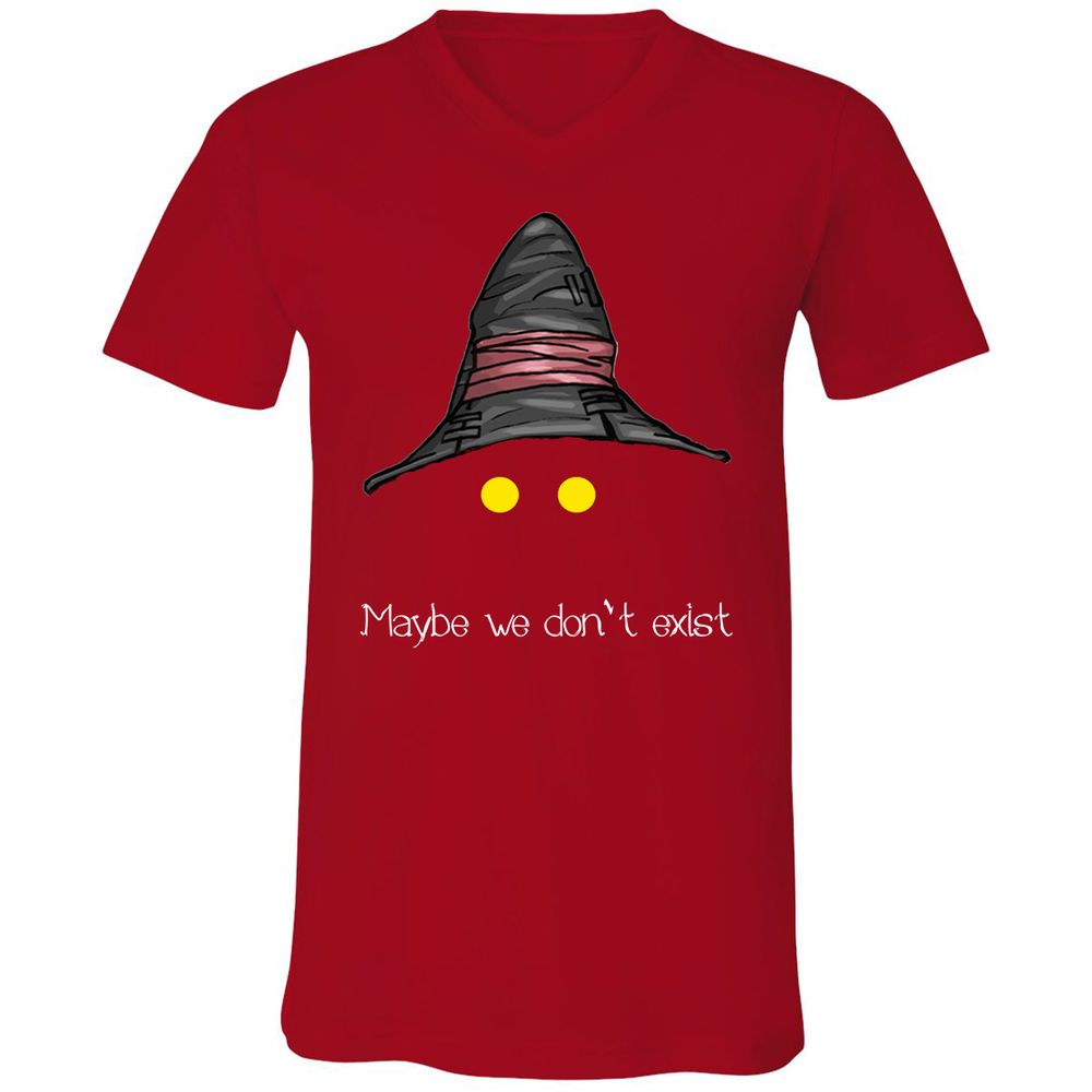 Unisex V-Neck T-Shirt - ECJU2VM9 - Red - 3