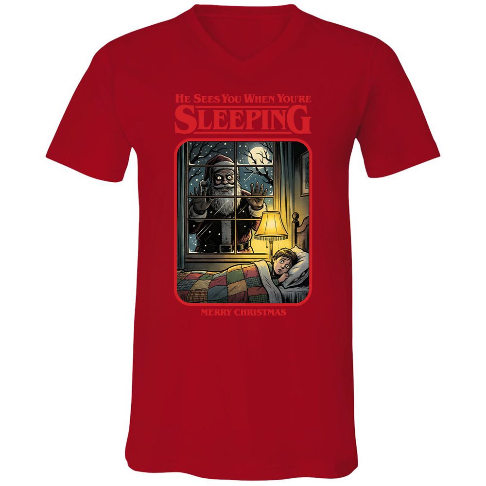 Unisex V-Neck T-Shirt - 2Q5AA5FE - Red - 3