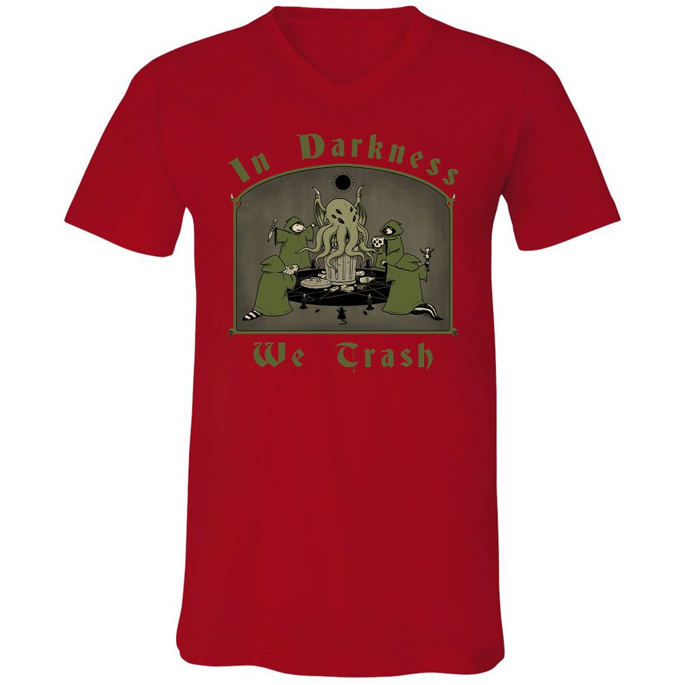 Unisex V-Neck T-Shirt - QNG7V1YQ - Red - 3