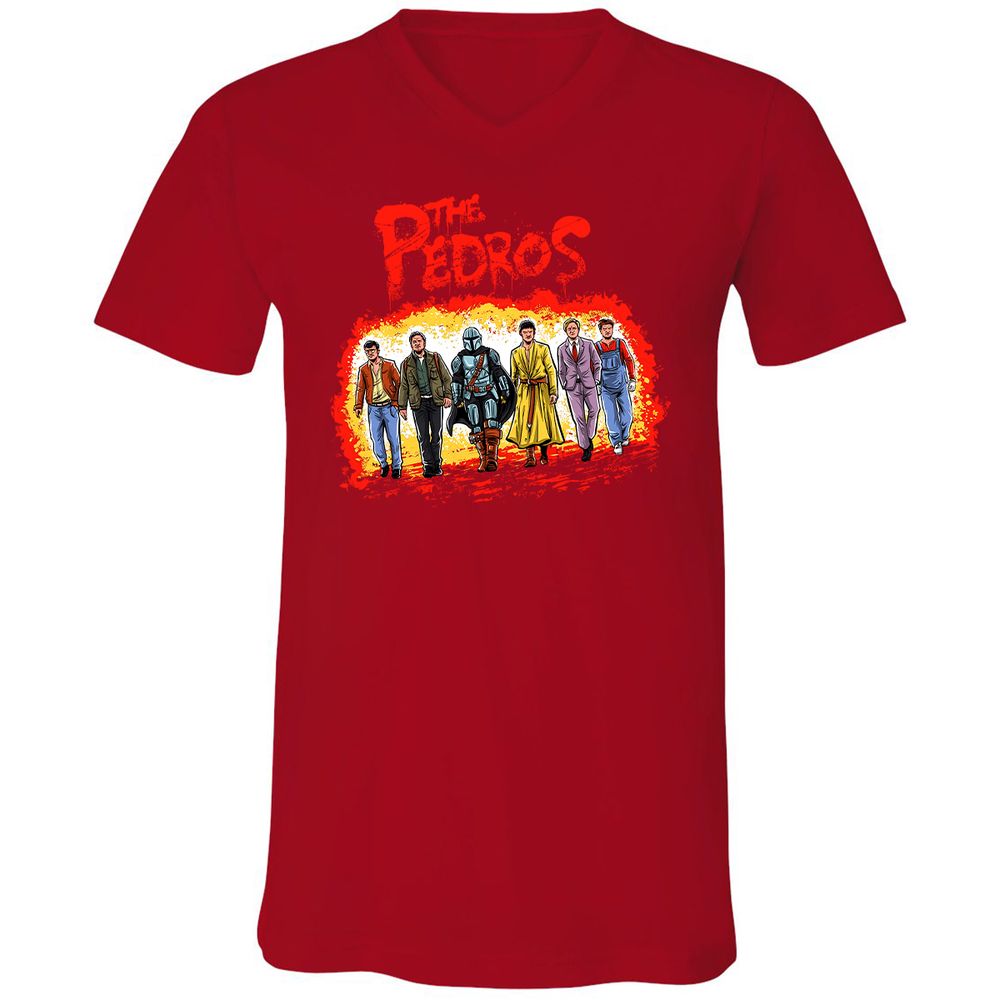 Unisex V-Neck T-Shirt - 4TP7XEMJ - Red - 3