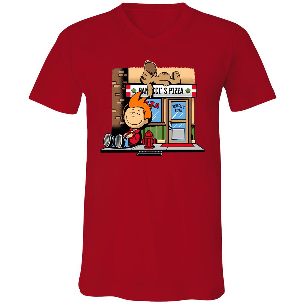 Unisex V-Neck T-Shirt - UCC41M6Y - Red - 3