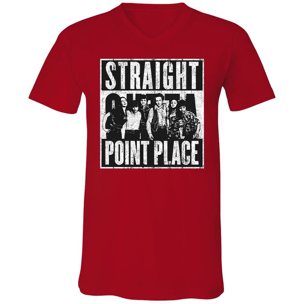 Unisex V-Neck T-Shirt - 49ZE5VGG - Red - 3